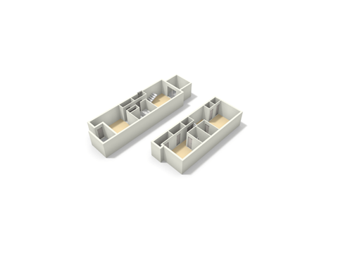 Floor plan for 2 beds, 2.5 baths, 1301 sqft